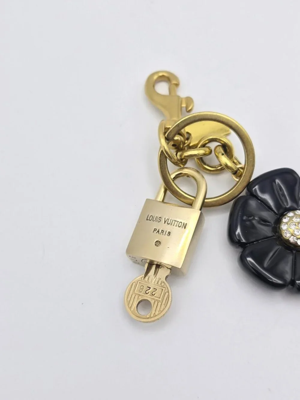 Authentic Louis Vuitton Gold Lock 🔒 Unbranded Flower Keychain Bag Charm LV